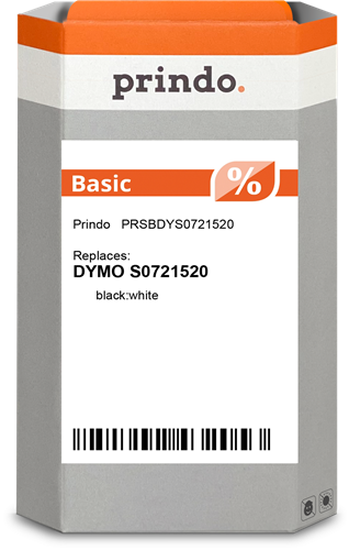 Prindo tape black on white