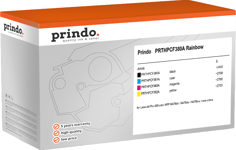 Prindo LaserJet Pro 400 color MFP M476nw PRTHPCF380A