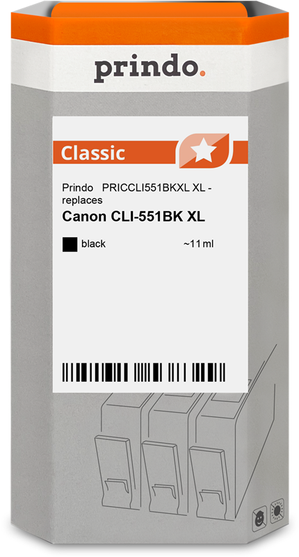 Prindo CLI-551XL nero Cartuccia d'inchiostro