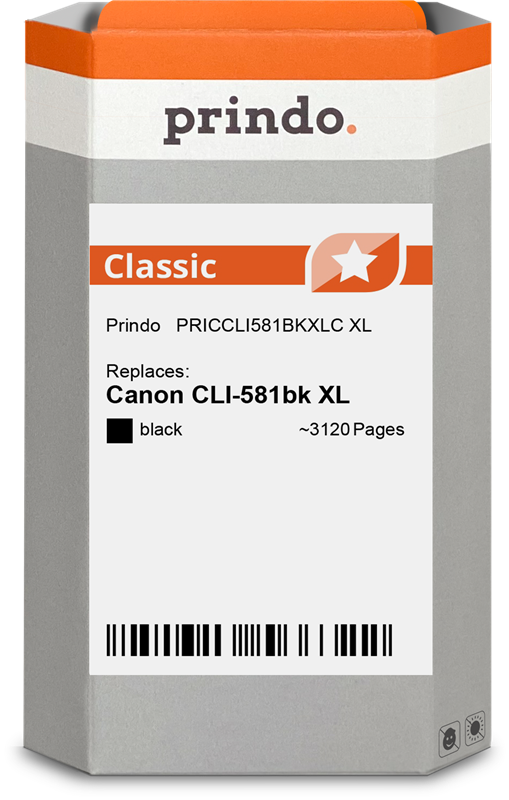 Prindo CLI-581 XL Schwarz Tintenpatrone