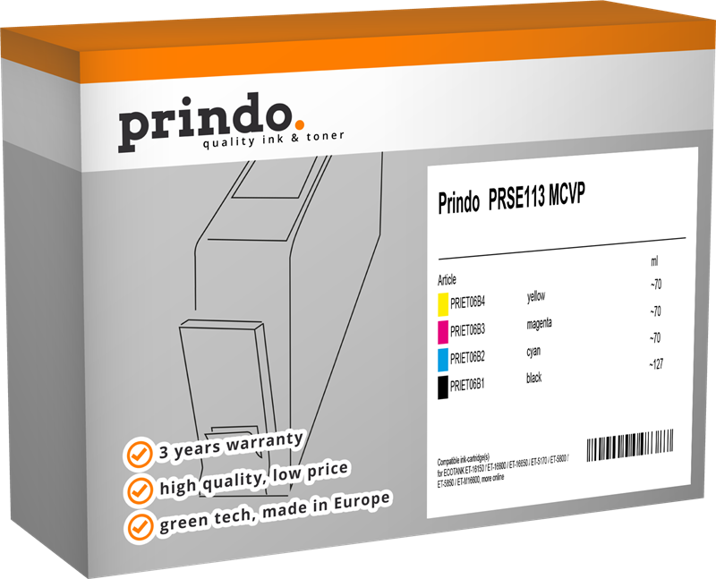 Prindo PRSE113 MCVP Multipack nero / ciano / magenta / giallo