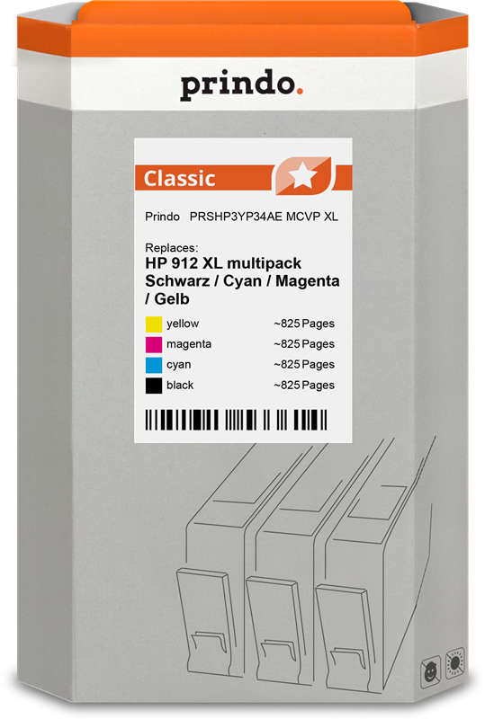 Prindo PRSHP3YP34AE MCVP Multipack Noir(e) / Cyan / Magenta / Jaune