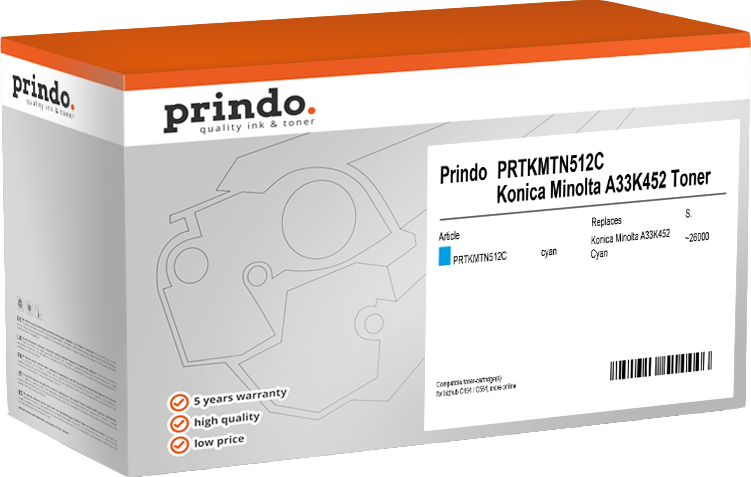 Prindo PRTKMTN512C Cyan Toner