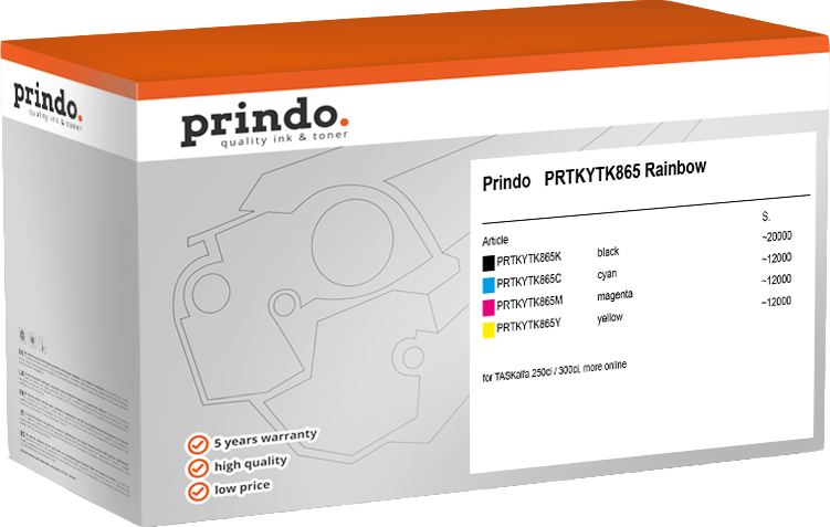 Prindo PRTKYTK865 Rainbow Schwarz / Cyan / Magenta / Gelb Value Pack