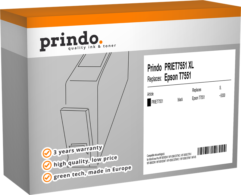 Prindo T7551 black ink cartridge