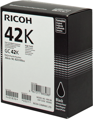 Ricoh Cartucho gel GC 42 bk Preto