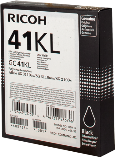Ricoh Cartucho gel GC41BKL Preto