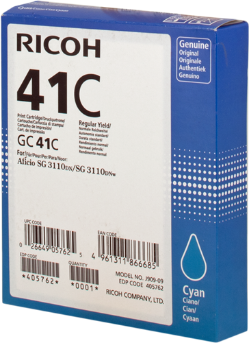 Ricoh Cartucho gel GC41CHC Cyan