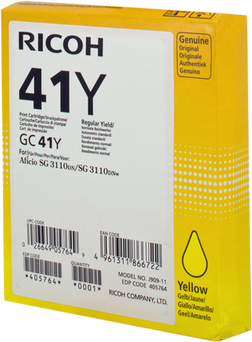 Ricoh Cartucho gel GC41YHC Amarelo