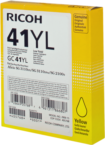 Ricoh Cartucho gel GC41YL Amarelo