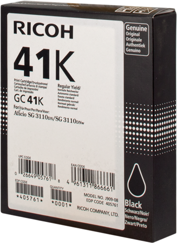 Ricoh gel cartridge GC41BKHC zwart