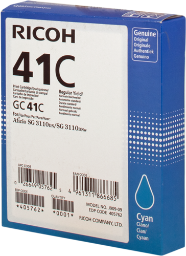 Ricoh gel cartridge GC41CHC cyan