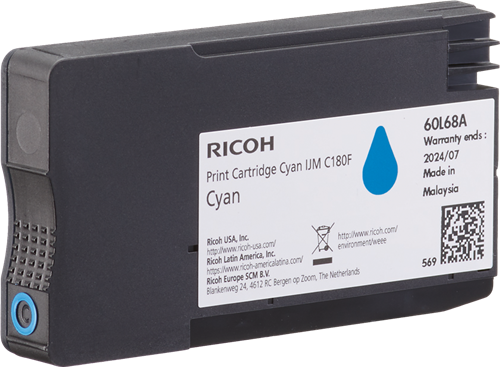 Ricoh IJM C180F Cyan Cartucho de tinta
