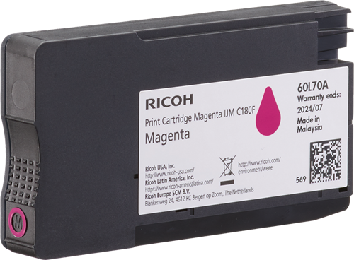 Ricoh IJM C180F Magenta Cartucho de tinta