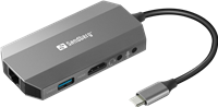 Sandberg USB-C 6-in-1 Travel-dockingstation Grijs