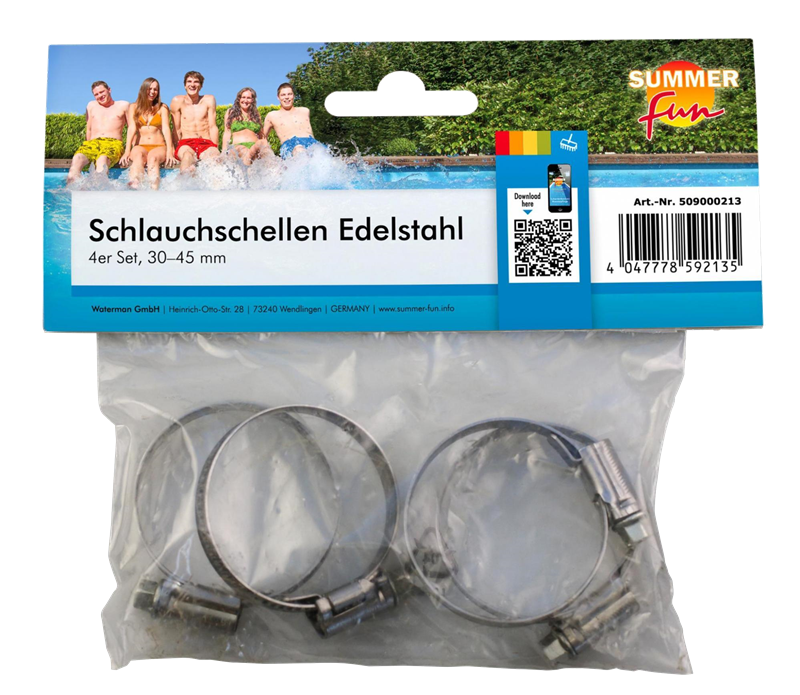 Summer Fun Schlauchschellen Edelstahl 4-er Set