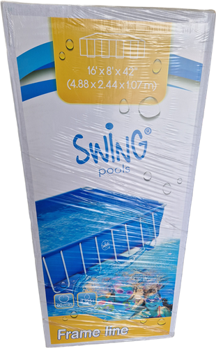 Swing Pools Premium Komplettset Pool 488x244x107 cm, blau, inkl. Leiter + Filterpumpe