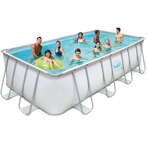 Swing Pools Premium Metallrahmen-Pool Beckenset hellgrau 549x274x132 cm 
