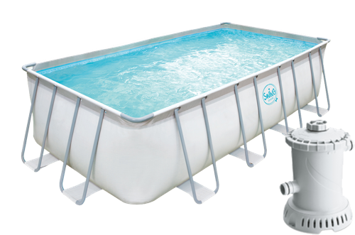 Swing Pools Premium Metallrahmen-Pool Beckenset hellgrau 549x274x132 cm - Framepool mit Kartuschenfilteranlage