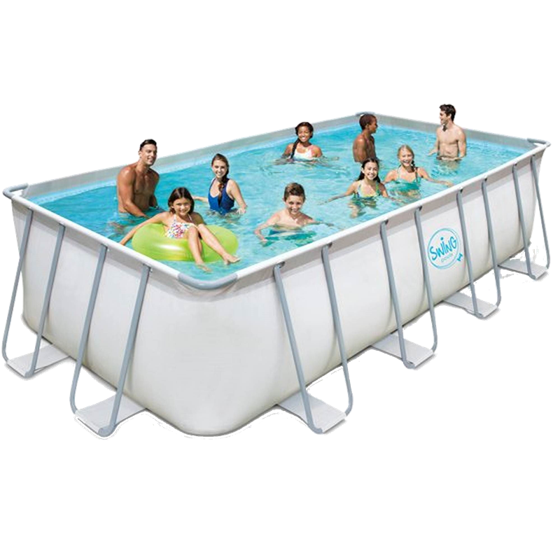 Swing Pools Premium Metallrahmen-Pool Beckenset hellgrau 549x274x132 cm 